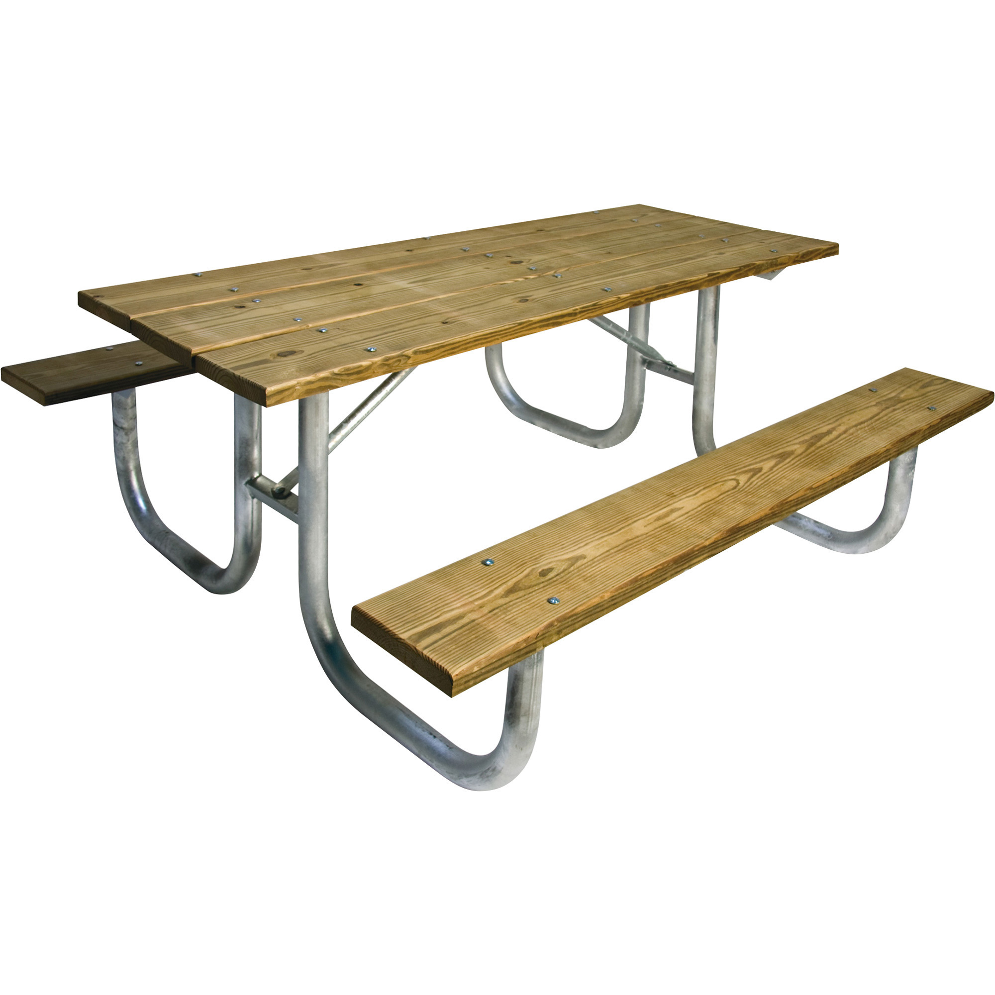 UltraSite 6ft. Pressure Treated Wood Table, Galvanized Frame, 72in.L x 68in.W x 30in.H, Model# 238-PT6